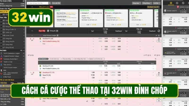 Cách cá cược thể thao tại 32Win đỉnh chóp